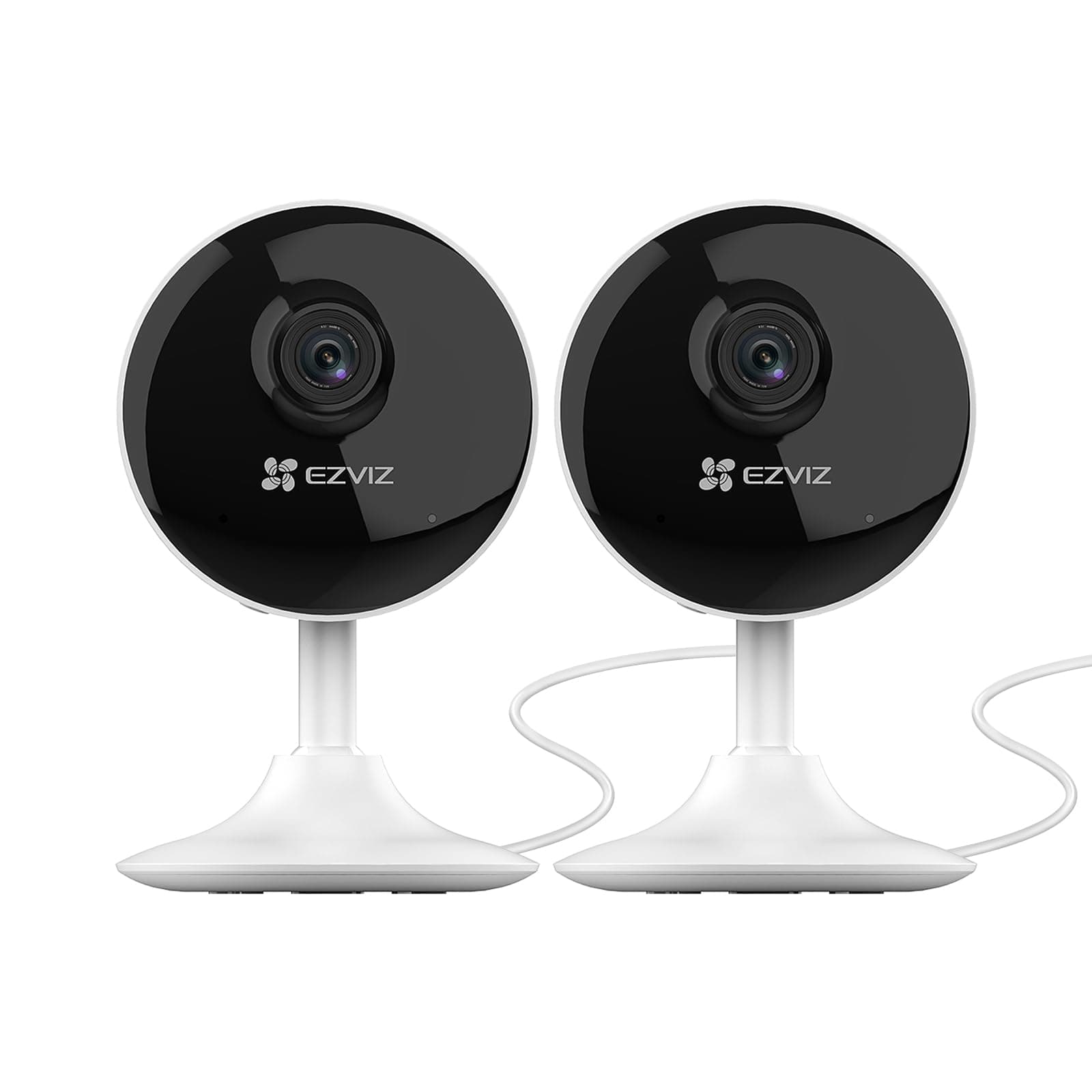 C1C 2 Pack Mini Home Security Camera Indoor, 1080P Wired Wifi Camera, Home Secuirty Camera, 10M Night Vision, Motion Detection, Alarm, Two Way Audio, 2.4GHz Only, Alexa/Google/App Control