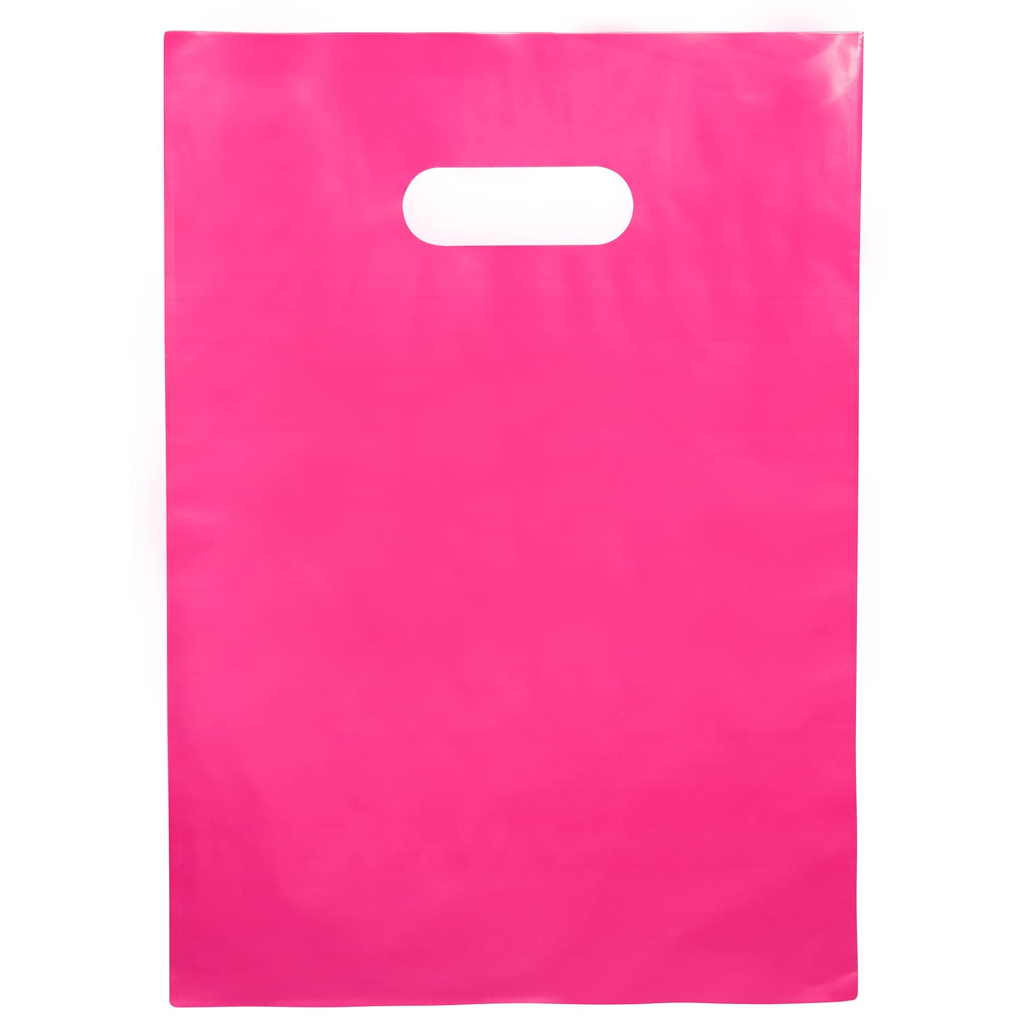 Merchandise Bags Pink Color 100 Count 9"x12" Size 1.5Mil Thick With Handles