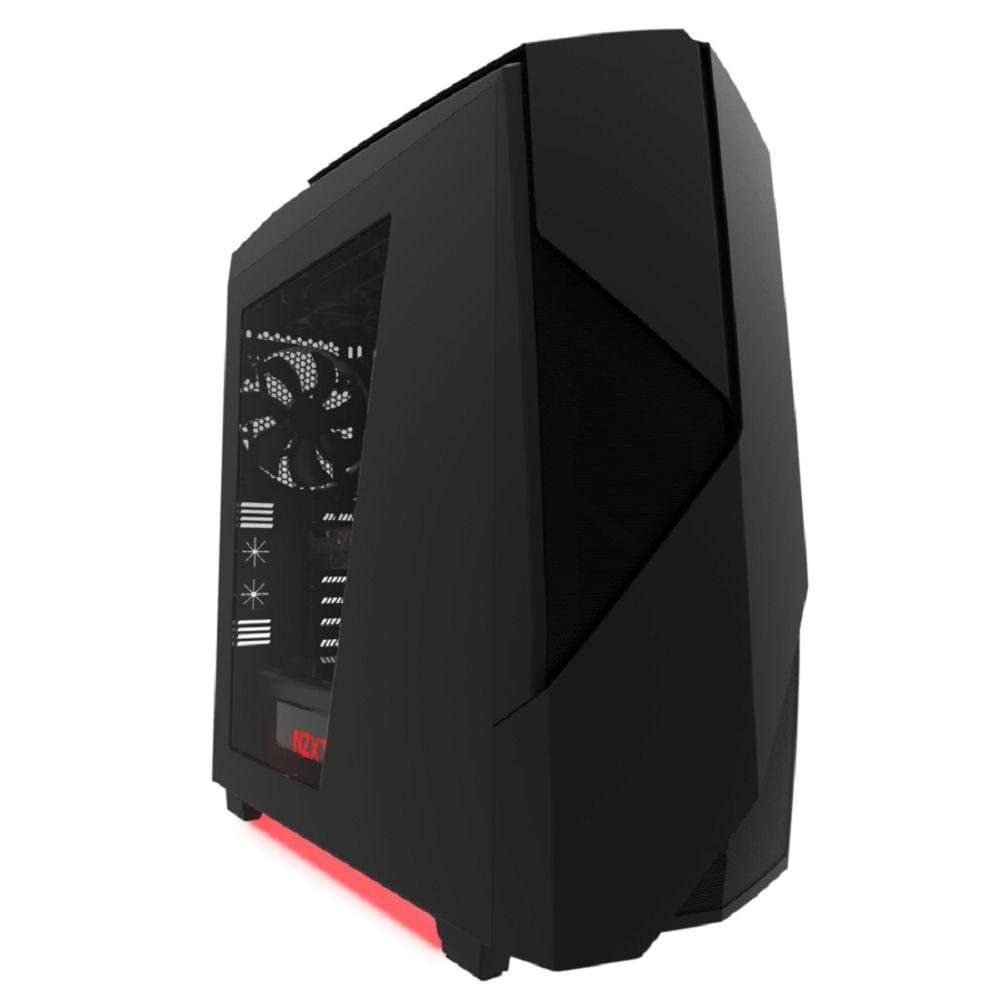 NZXT NOCTIS 450 Case for PC - Matte Black/Red