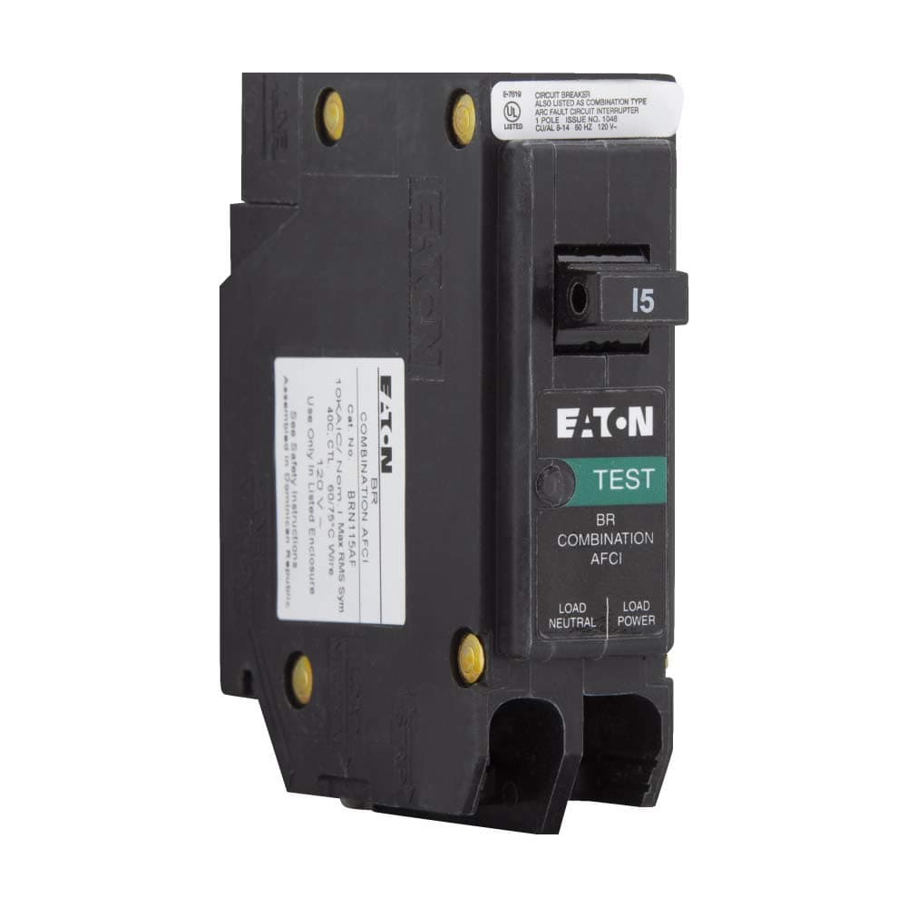 Eaton BRN115AF Combo Arc Fault Circuit Breaker, Type BR 1, 15A - Quantity 1