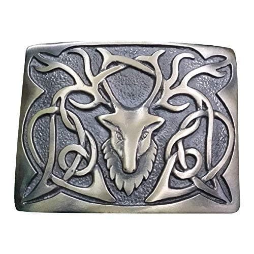 New Scottish Kilt Belt Buckle Stag Head Antique Finish/Highland Belt Buckle Stag
