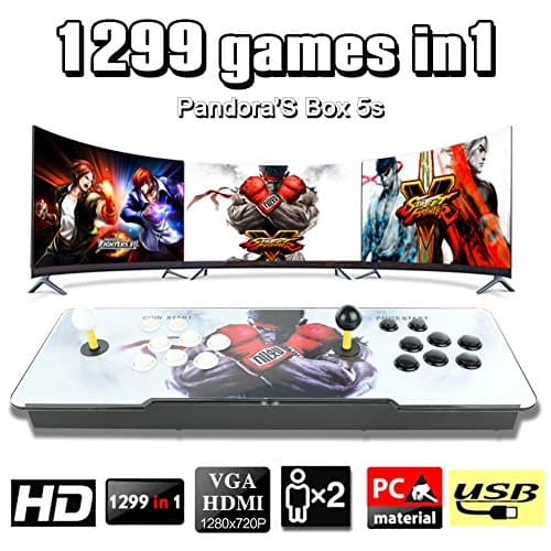 Leermart Pandora's Box 5s Arcade Console 1299 Game in 1 Classic Games 2 Players Full HD Video Game Console with LED Double Arcade Machine Joystick Supprot HDMI & VGA Output