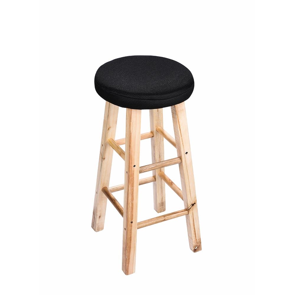 12" Round Bar Stool Cove, Full Edges Covering Stool Cushion, with 2cm Padding, Proctect or Make Your Stools Chairs, Black
