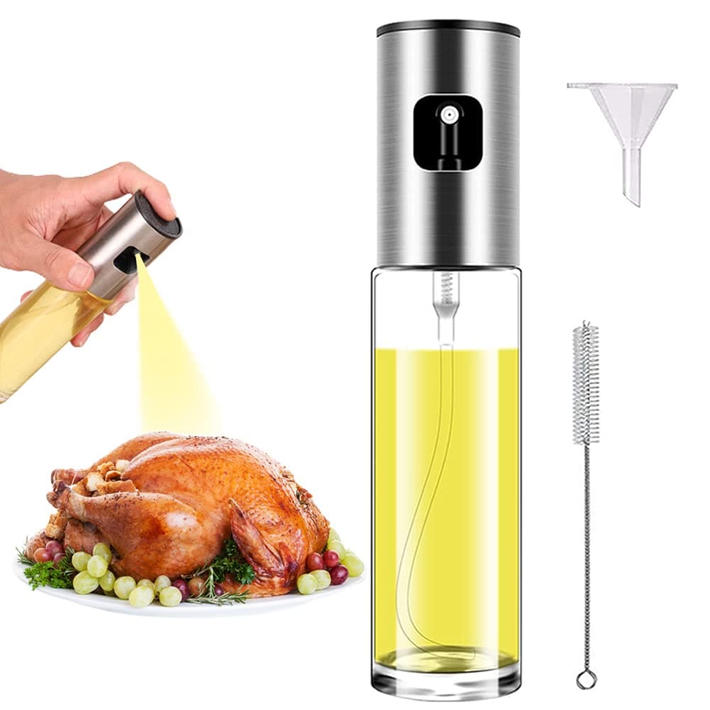 Oil Sprayer for Cooking Olive Oil Sprayer Mister for Air Fryer Vegetable Vinegar Oil Portable Mini Kitchen Gadgets for Baking,Salad,Grilling,BBQ,Roasting(1 Pack)