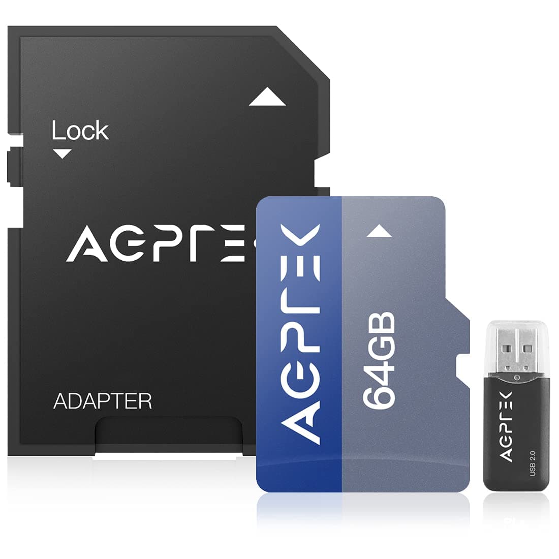 AGPTEK 64GB Micro SD Card with Card Reader SD Adapter USB Devices Class 10,Compatible with AGPTEK Mp3 player