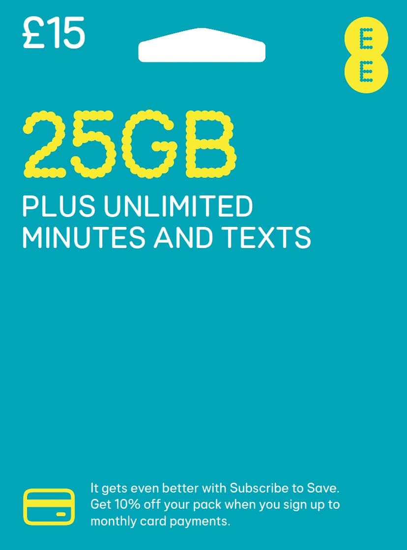 EEUK Sim Card PAYG Pay As You Go Trio Standard-Micro-Nano