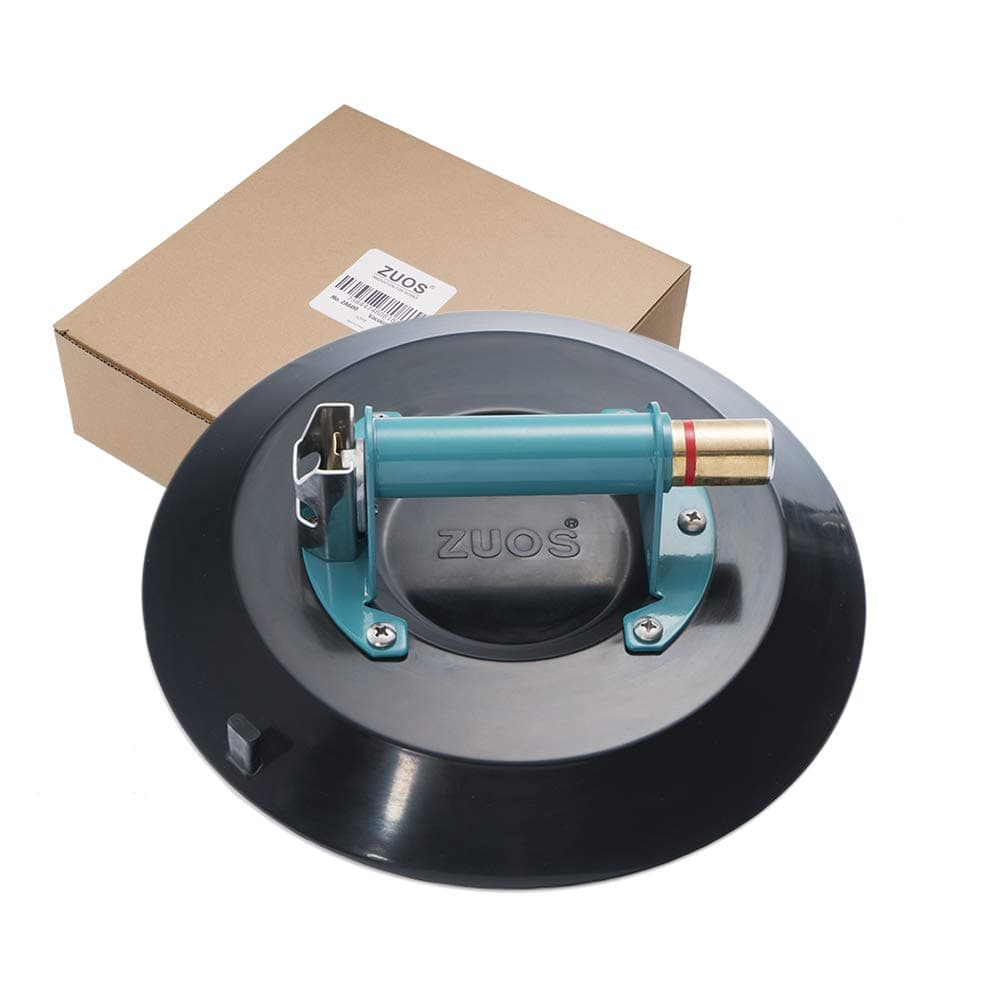 12" Heavy Duty Vacuum Suction Cup Lifter, Glass & Granite Lifting, 300lb Load Capacity, Green