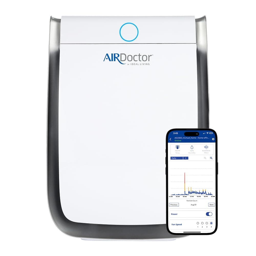AIRDOCTOR 3500i Smart Air Purifier for Living Rooms & Bedrooms, 3-Stage Filtration with Pre-Filter, UltraHEPA, Carbon/VOC Captures Particles 100 Times Smaller Than