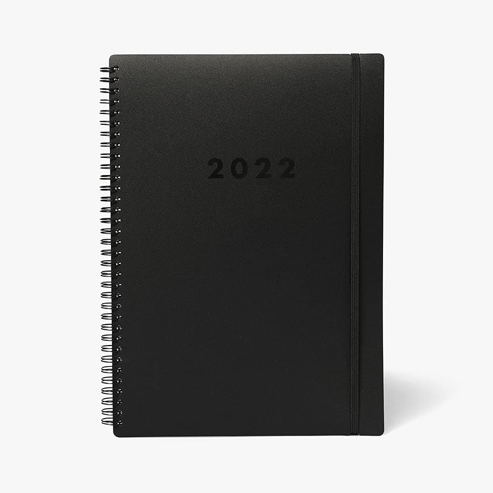 Paperchase A4 Black Diary 2022, Daily Planner, 00614701