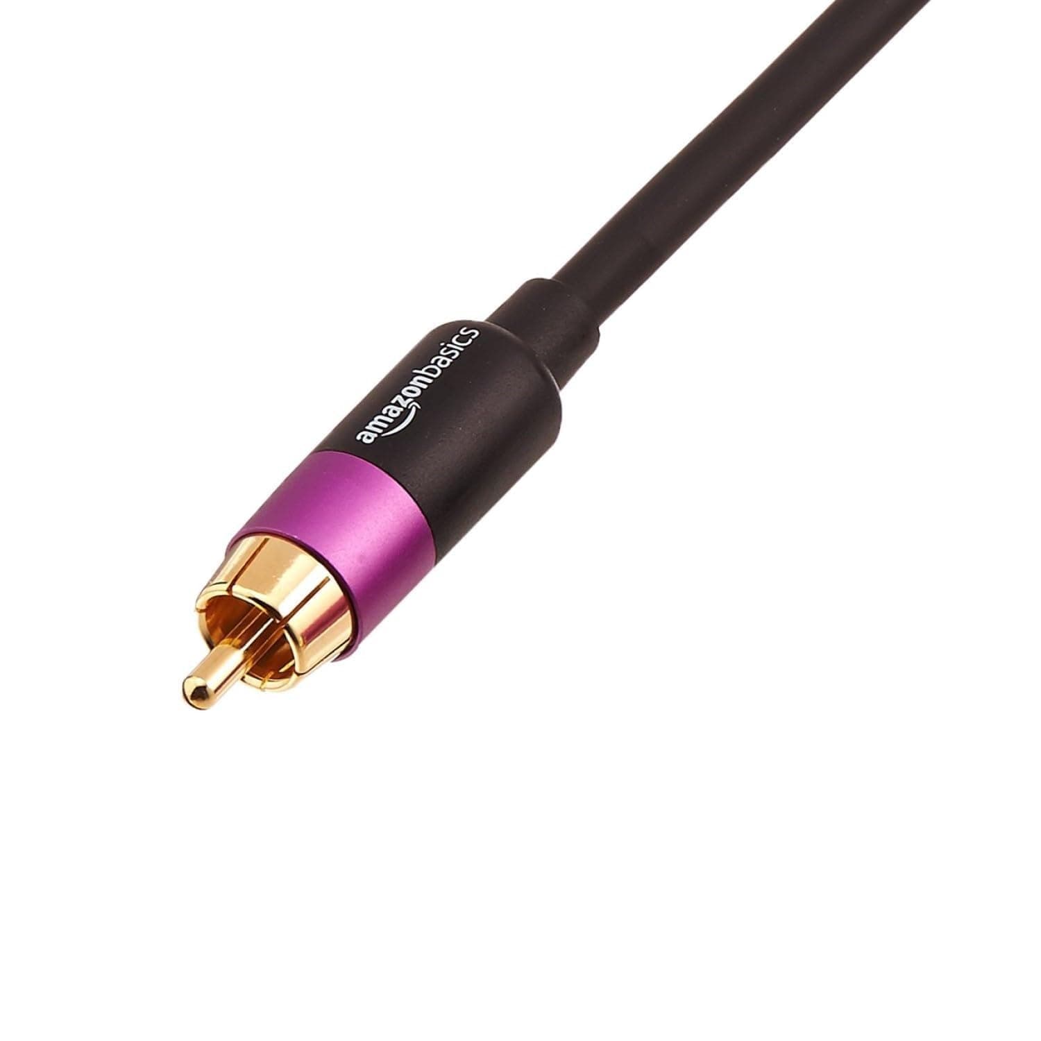 1 RCA Audio Cable for Subwoofer, Sound System, Amplifiers, Active Speakers with Gold-Plated Plugs, 50 Feet, Black