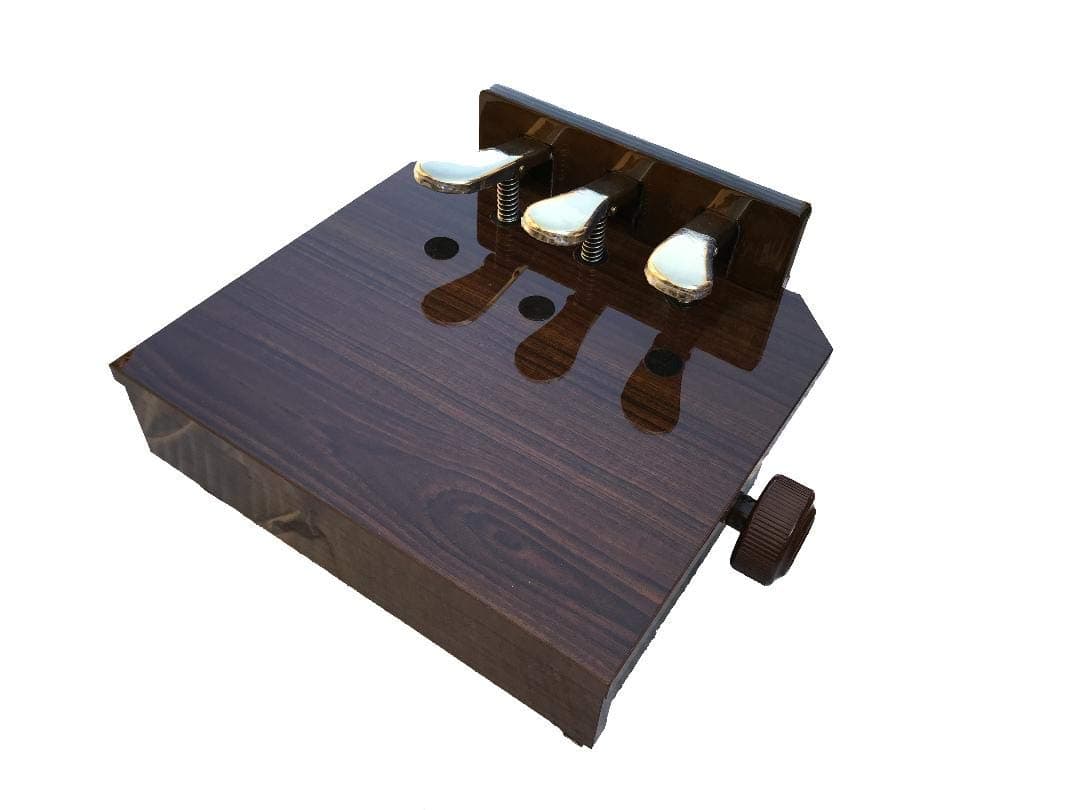 Wood Adjustable Piano Pedal Extender Bench in Walnut with 3 Pedals