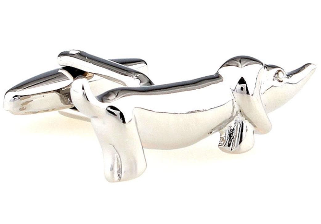 MRCUFF Dachshund Dog Pair Cufflinks in a Presentation Gift Box & Polishing Cloth