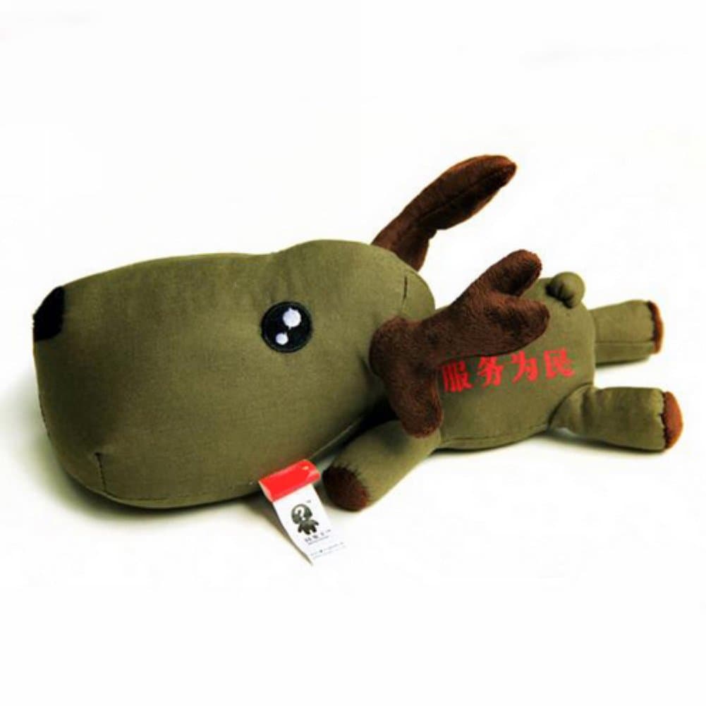 Icary Cartoon Deer Doll Bamboo Charcoal Doll for Household or Car (Army Unifor, Large)
