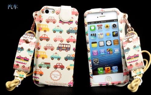 Thinkcase Carryberry 5 5S 5C Pattern Flower Leather phone case neck hanging wear strap rope cover for iphone 5C 5S DF15#