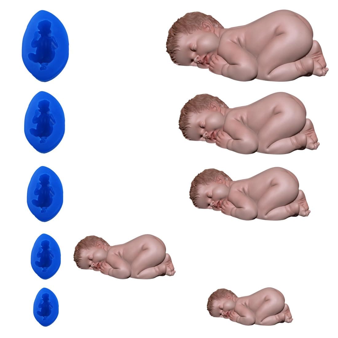 First Impression Molds B233 Baby 2 Silicone Cake Decorating Mold, Small, Blue, Made in USA