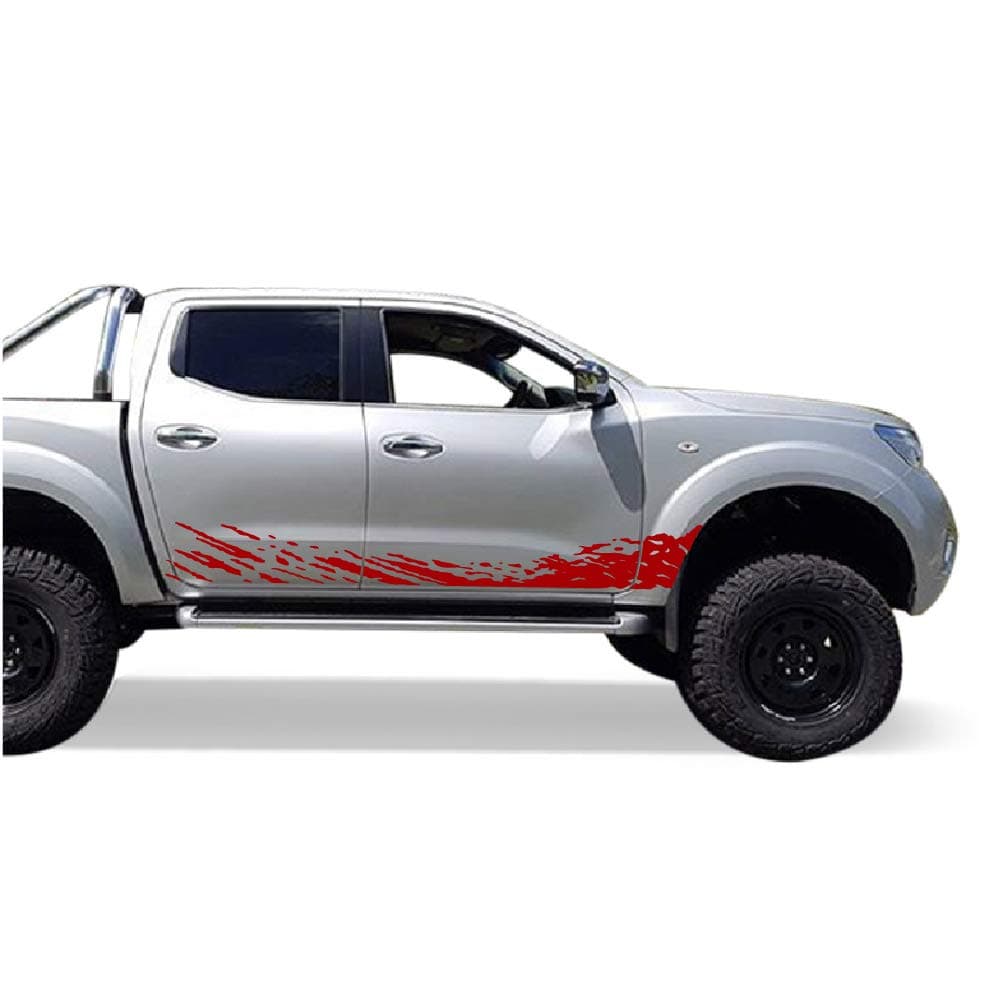 Bubbles Designs Decal Sticker Vinyl Mud Splash Kit Compatible with Nissan Navara NP300 2014-2017 (RED)