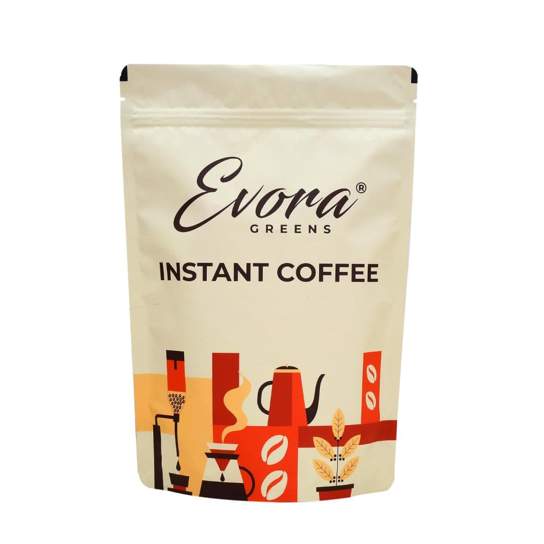 EVORA GREENS Instant Coffee (500 Grams) - Blend of Arabica, Robusta Coffee Powder
