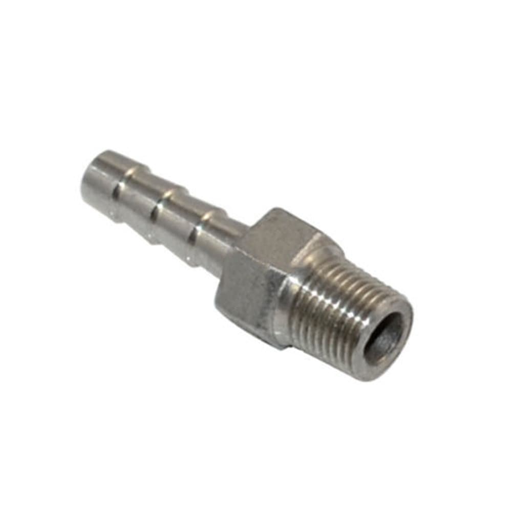 SS304 Thread Hose Pipe Fitting Male x Barb Hose Tail Stainless Steel Connector NPT (1/4" x 8MM)
