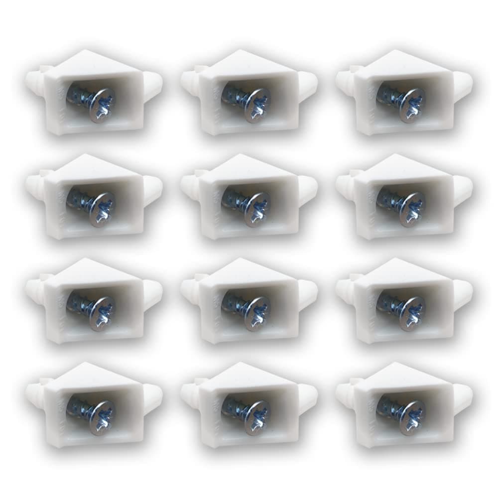 Replacement Shelf Support Fits IKEA PAX BILLY KOMPLEMENT Compatible with Bracket Wardrobe Holder Shelves (White, Pack of 12)