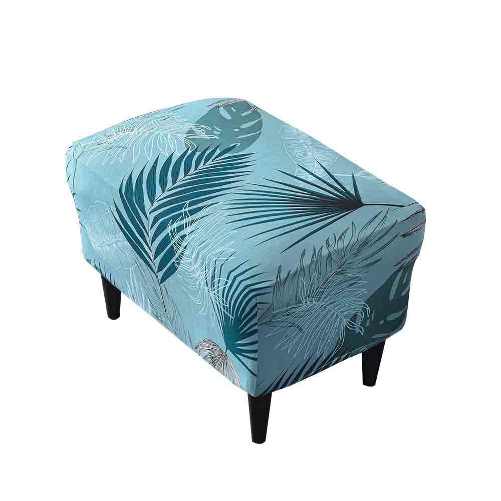 Highdi Ottoman Cover Rectangle Polyester Spandex, Stretch Footstool Slipcover, Stool Protector Cover with Elastic Bottom, Dustproof Removable Washable Footrest Pouffe Covers