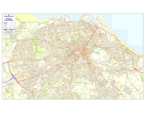 Edinburgh Postcode Map - Laminated City Centre Sector Wall Map 4