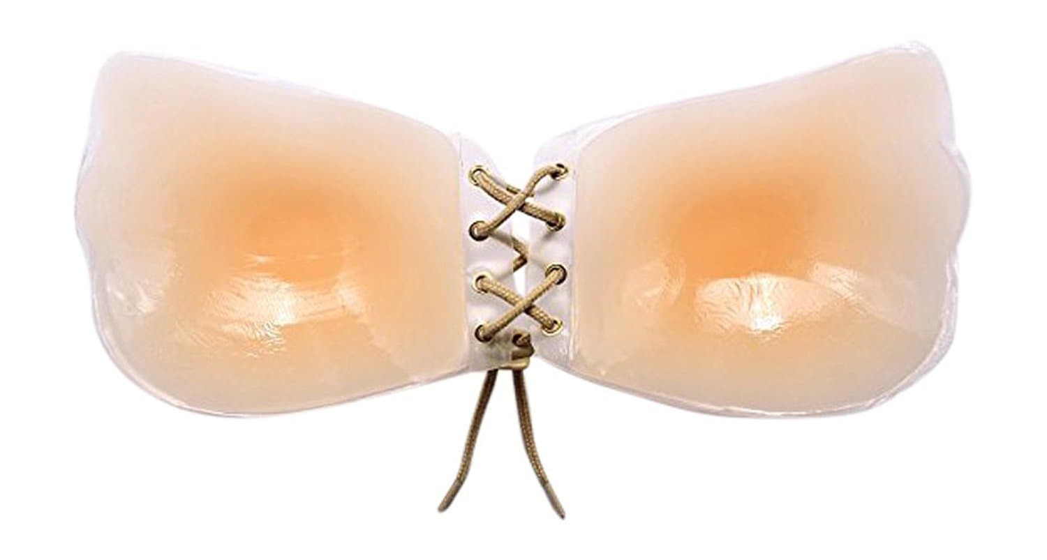 Kasiria Self Adhesive Silicone Bra, Women's 2 Pairs Strapless Invisible Push-up Bras for Girls and Women