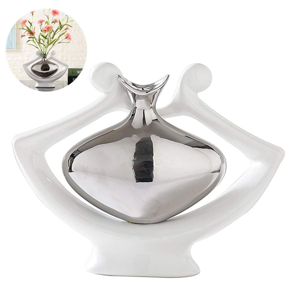 Anding Ceramic Vase Statue Silver Vase White Vase Home Decoration Pottery Decorative Sculpture