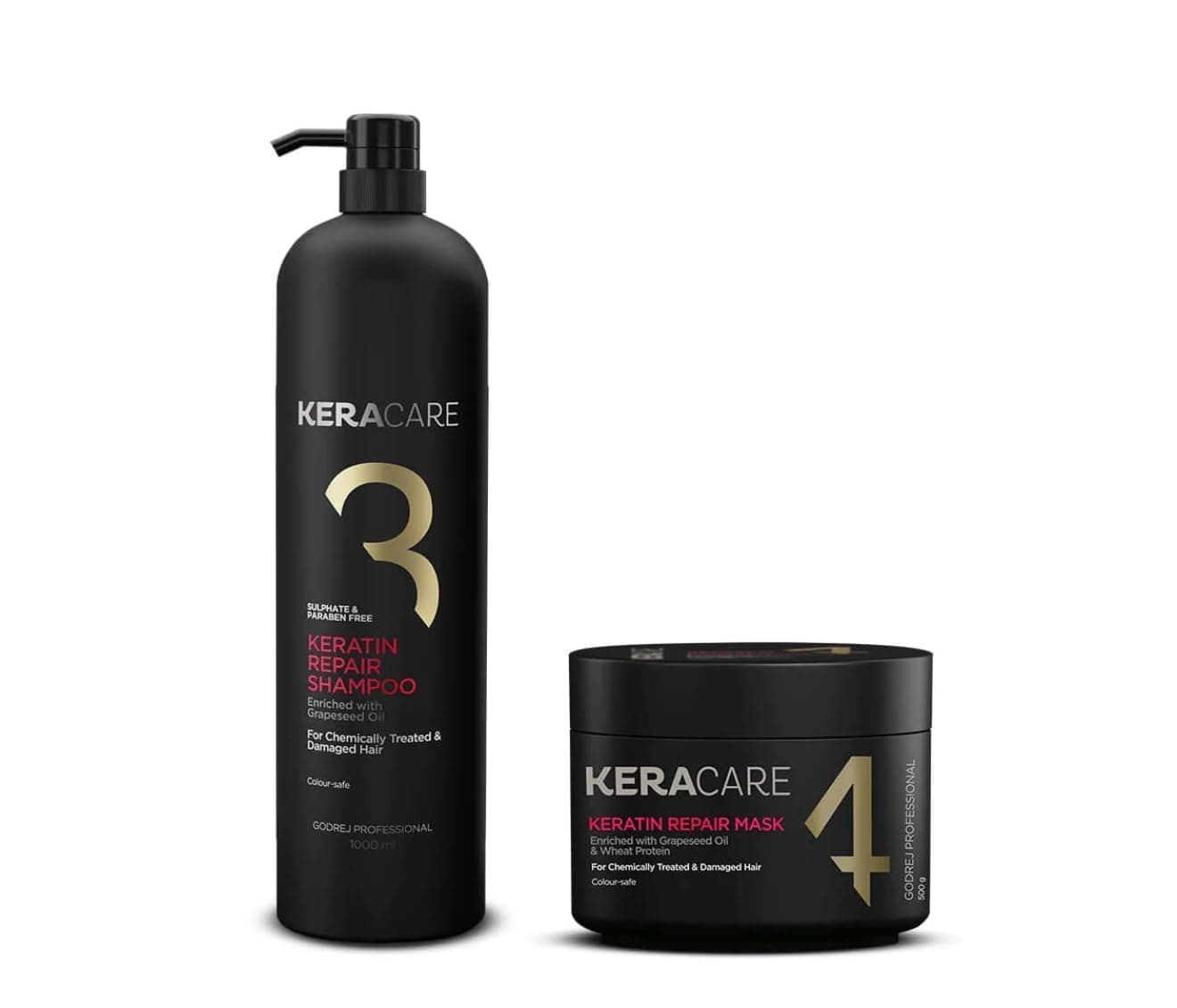 Godrej Professional Keracare Keratin Repair Shampoo 1000ML & Repair Mask 500GM (Combo)