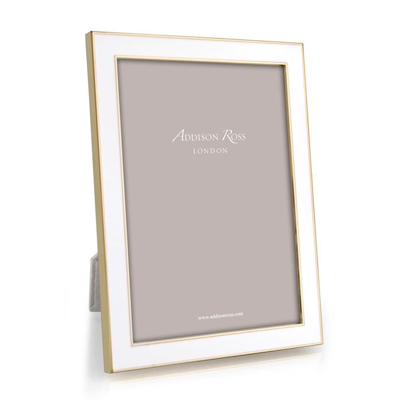 White Enamel Gold Frame 4x6