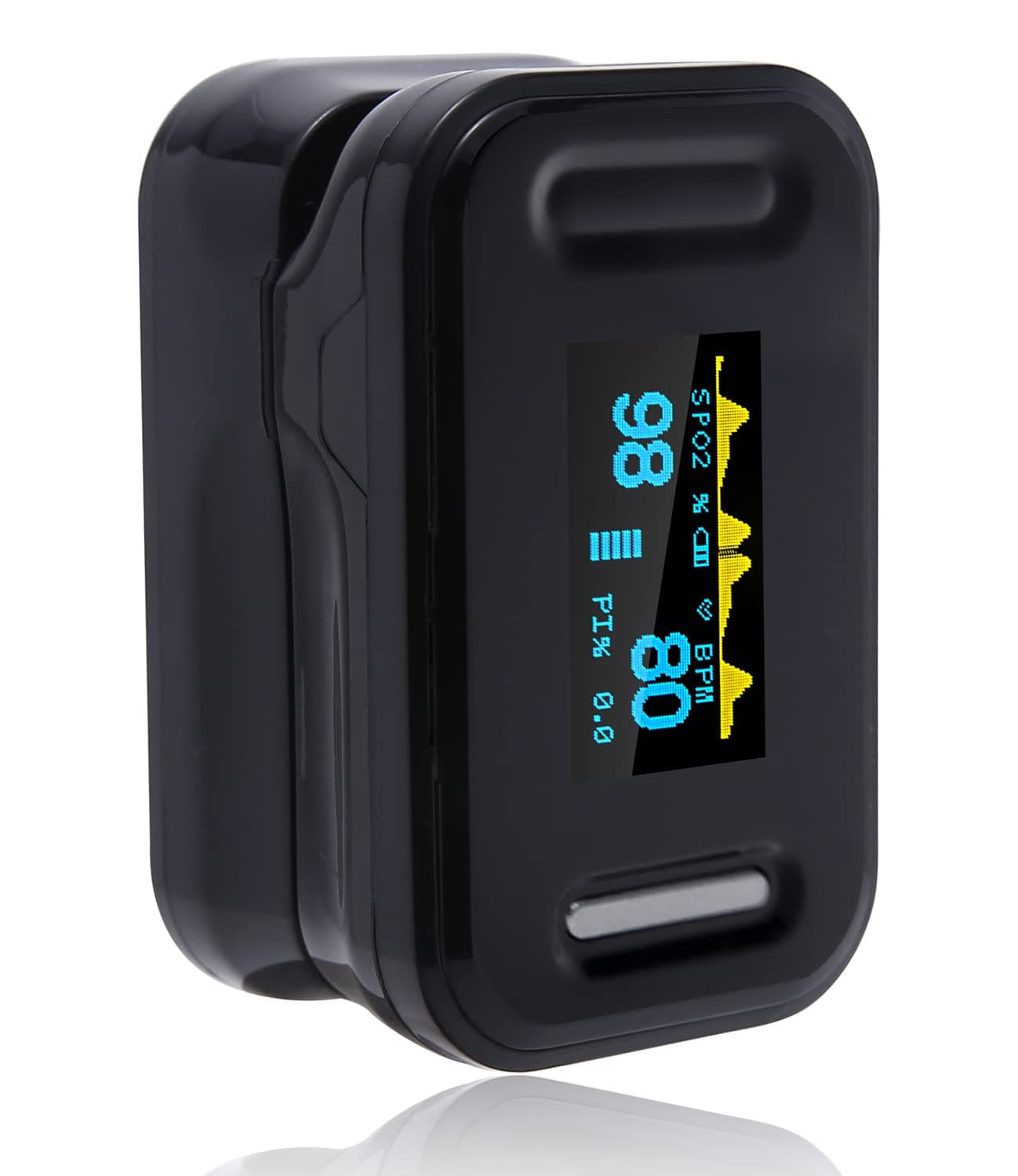 Pulse Oximeter UK, CE 0123 Certified, OLED Display, Fingertip Oxygen Saturation Level Monitor for All Age Group Accurate Fast Result & Easy Reading Portable Instant Measurement, Black