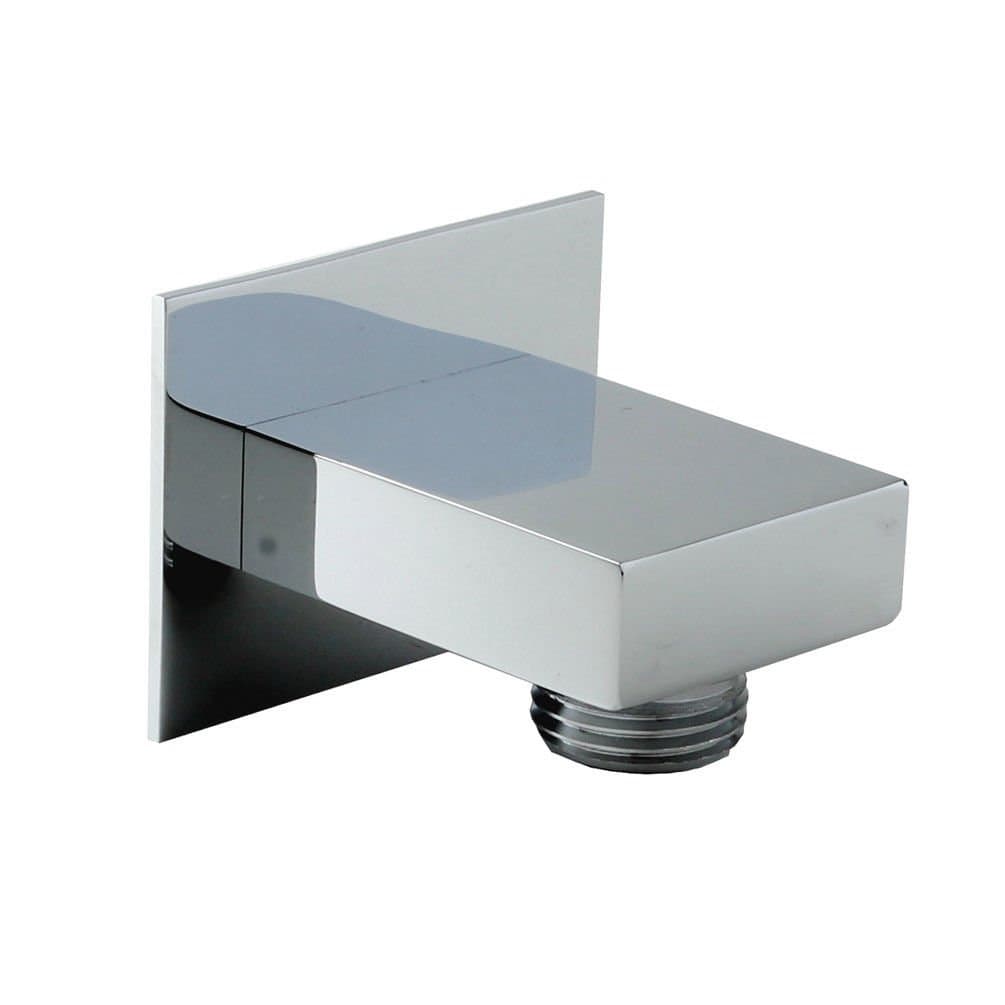 Square Design Wall Connection Fitting Square Shower Head Chrome-Plated Brass