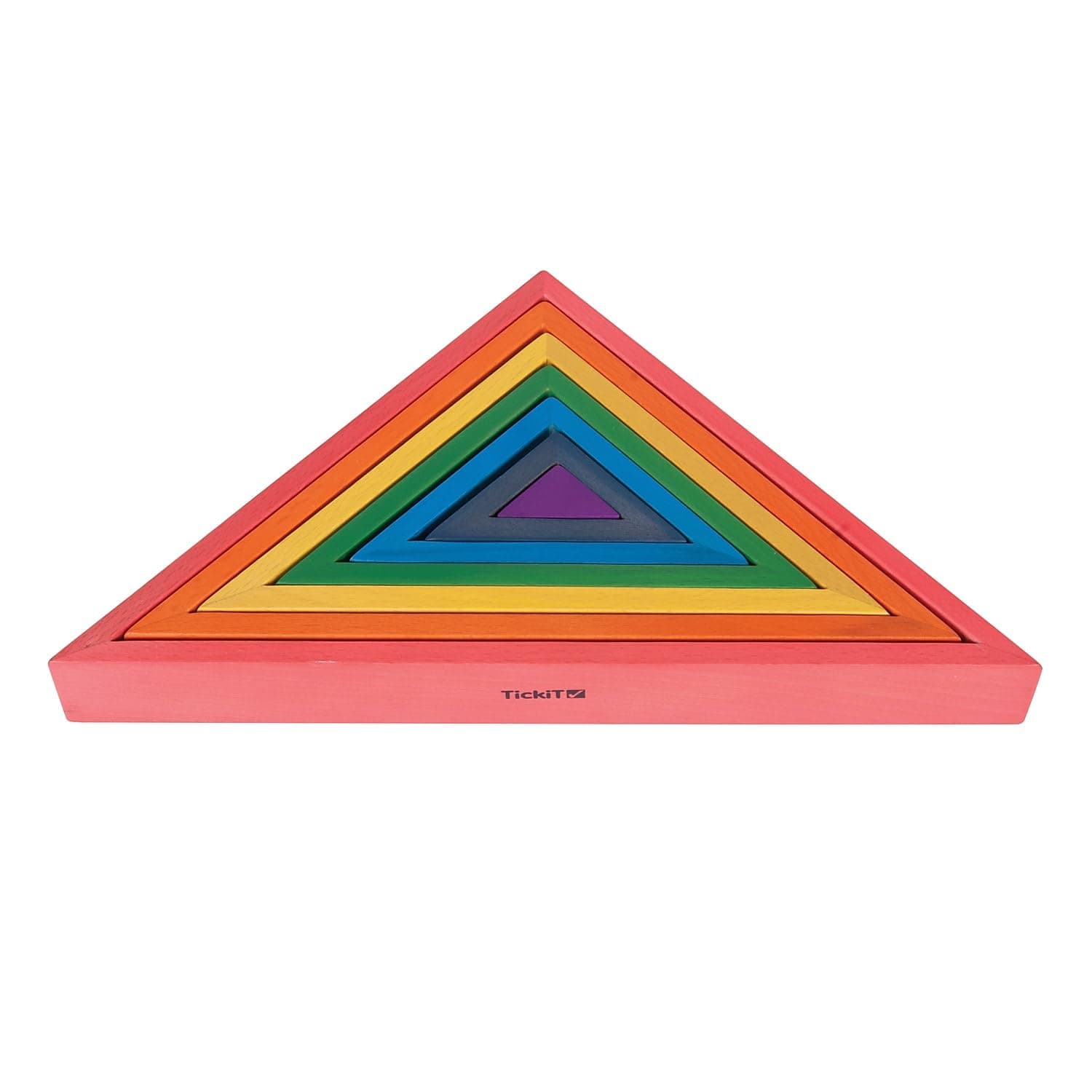 Wooden Rainbow Architect Triangles - Nesting Puzzle - Stacking Blocks for Ages 12M+