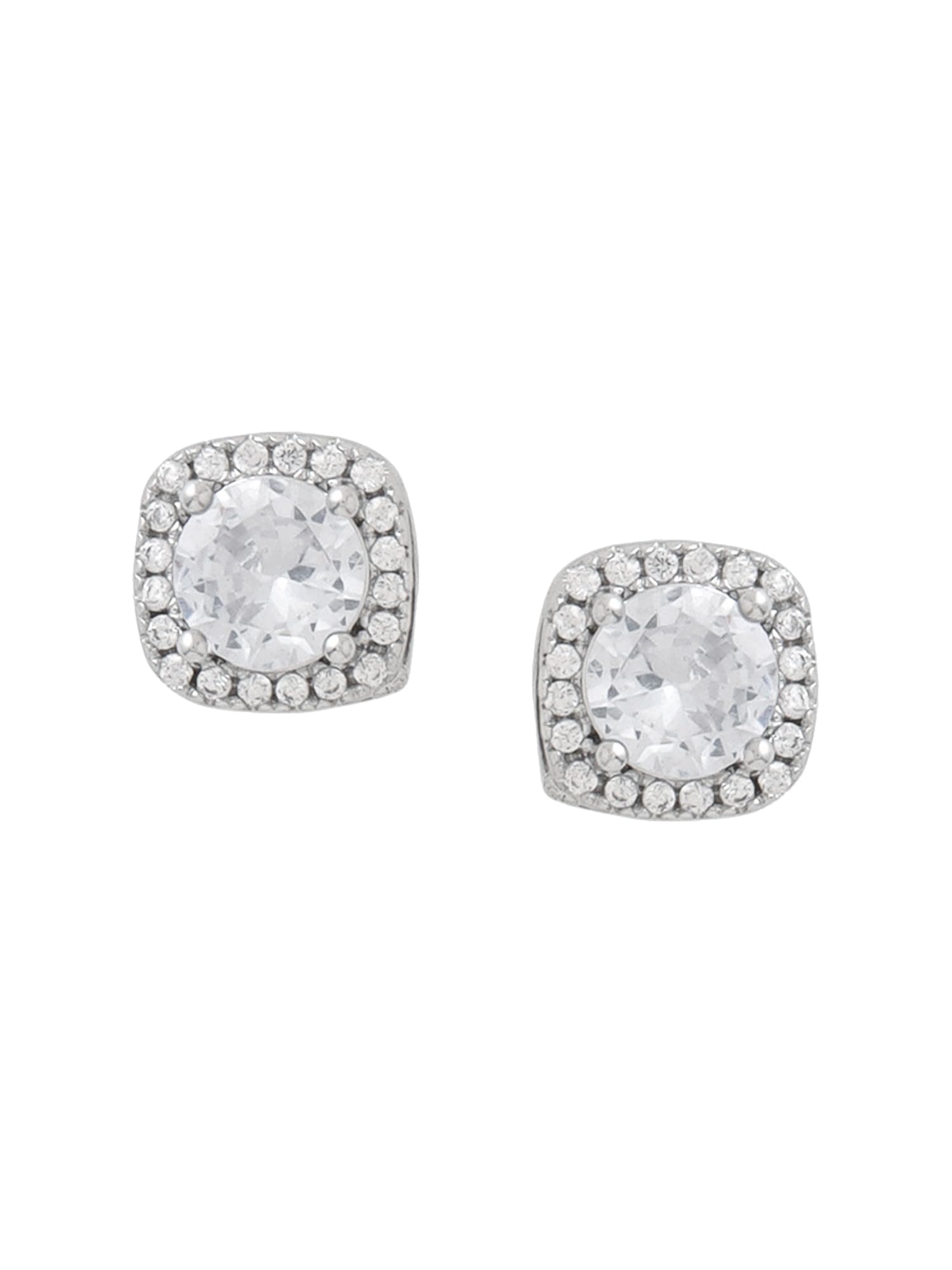 Yellow ChimesCrystal Earrings for Women Silver Plated Crystal Studded Square Studs Earrings For Women and Girls