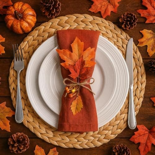 Koyal Wholesale 13.5” Water Hyacinth Placemats Set of 4 Round Woven Charger Plates for Dinner Table Décor, Natural Wicker Placemat Set for Farmhouse, Rustic or Boho Dining Table Setting