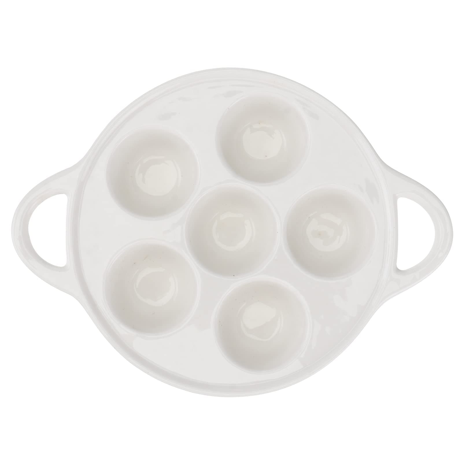 Angoily Snail Escargot Plate White Ceramic Escargot Plates 6 Holes Porcelain Footed Escargot Plate, Escargot Baking Dish Snail Dish for Home Kichen, Oven Safe Ceramic Escargot Dishes