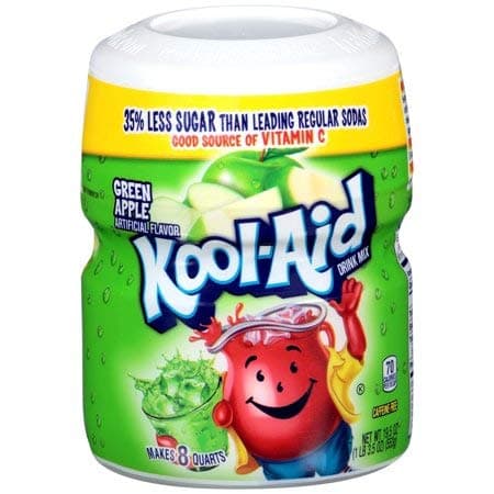 Kool-Aid, Green Apple Drink Mix, 19.5oz Canister (Pack of 4)