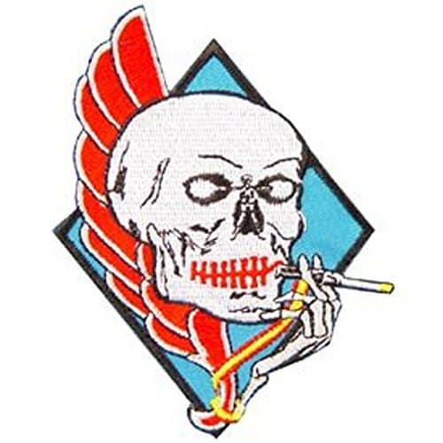 US Navy Fighter Squadron Army Embroidery Iron on Patch - Blaster Skull & Wing
