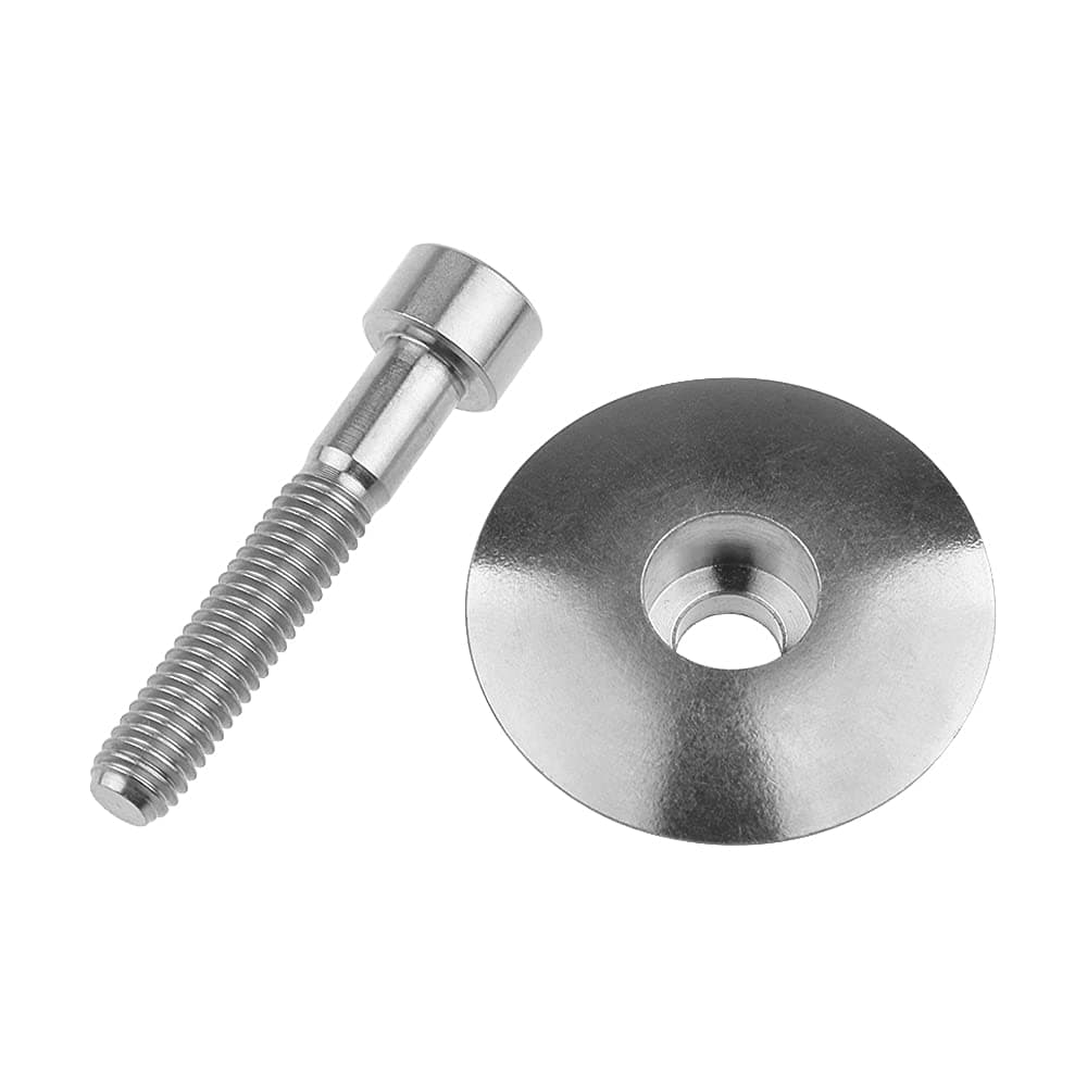 1 1/8" Titanium Headset Stem Top Cap with M6x35mm Bolt