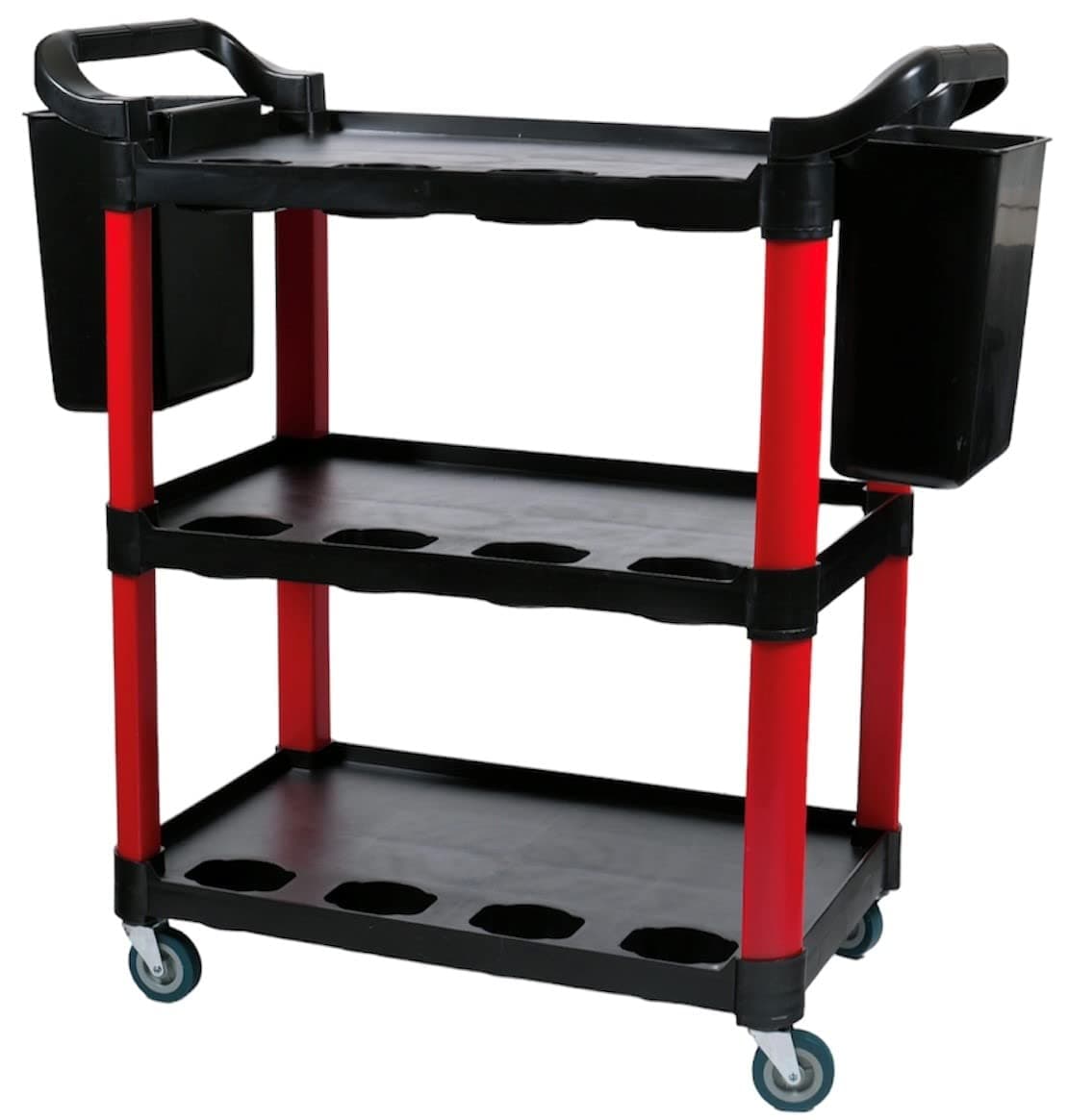 Utility Service Detailing Cart 3 Tier Trolley w/Hanging Storage