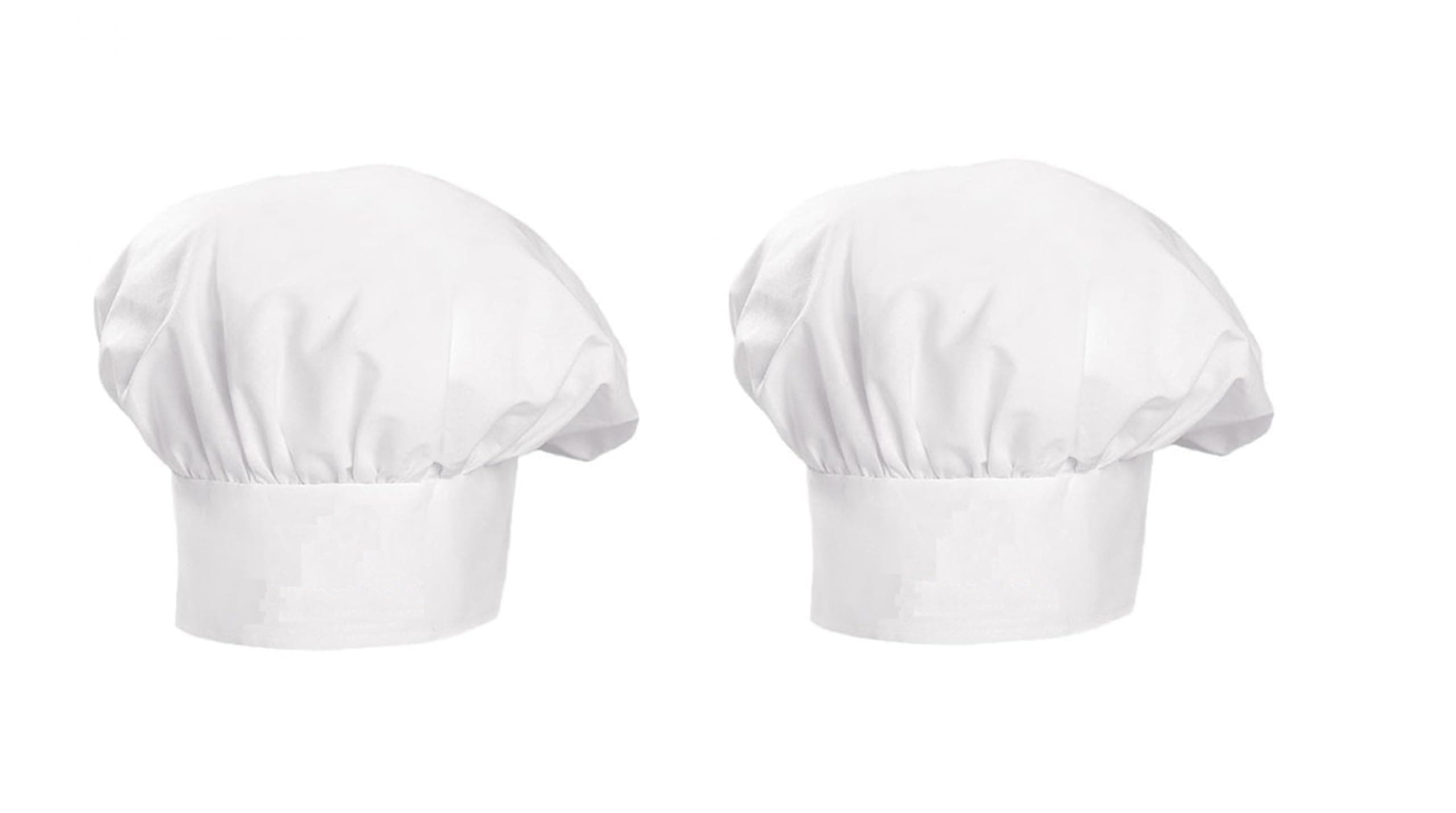 TqloqzAdjustable Men Hotel/Cafe/Restaurants Chef Hat/Bakery, Tall Kitchen Cooking Chef Cap for Home and Hotel and Restaurents White Pack of 2