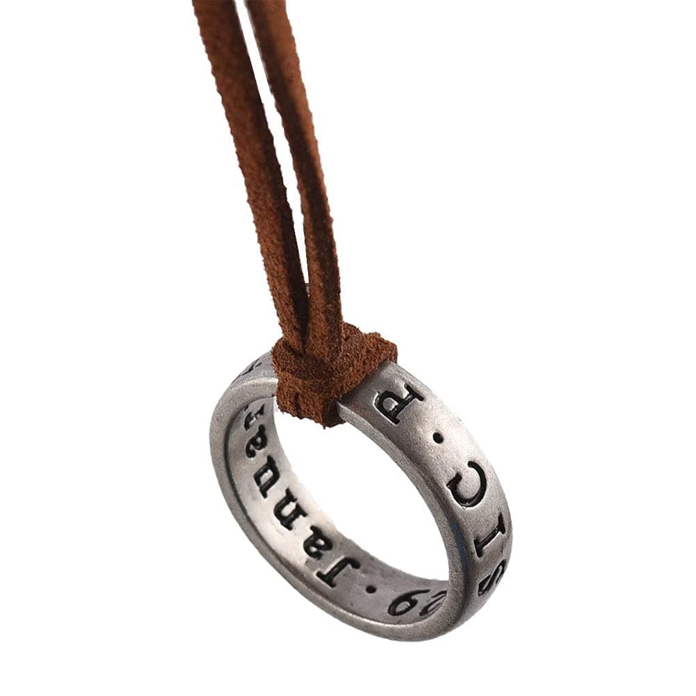 Leather Adjustable, Metal Uncharted 4 Nathan Drake Ring Necklace for Men Women