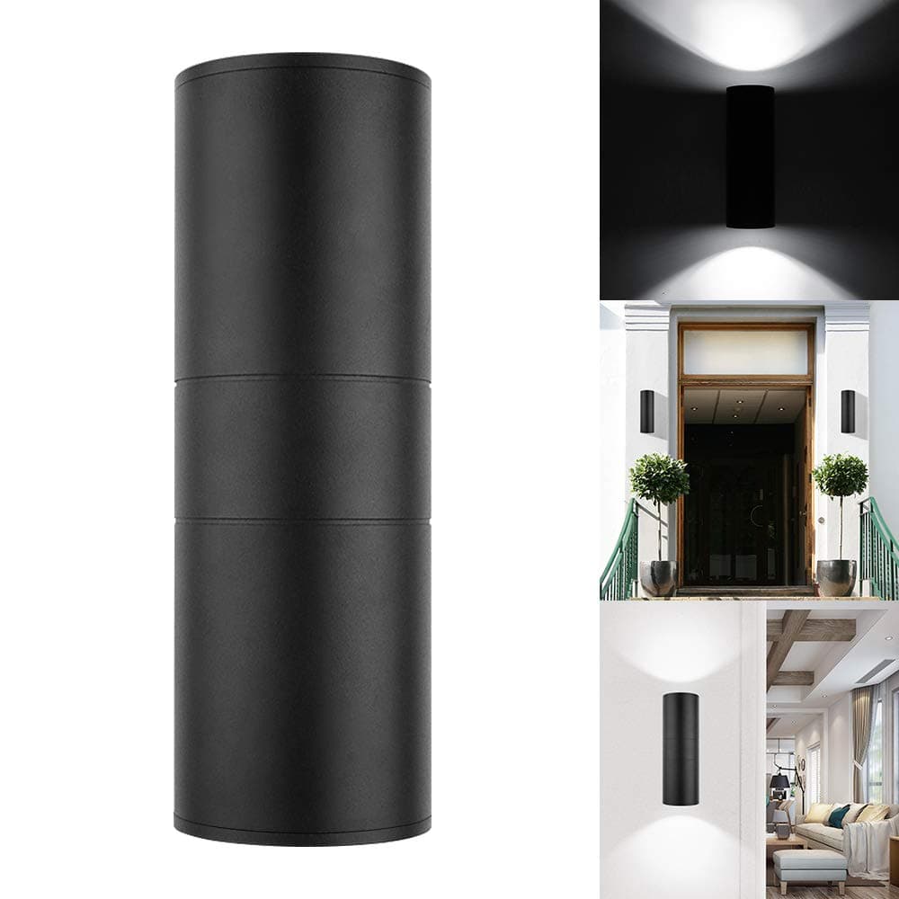 ALLOMN LED Cylinder Up Down Light, 20W Wall Sconce Lamp, Super Bright Waterproof LED Wall Mounted Lamp for Decoration on Door Way, Corridor, Garage, Indoor Outdoor Use