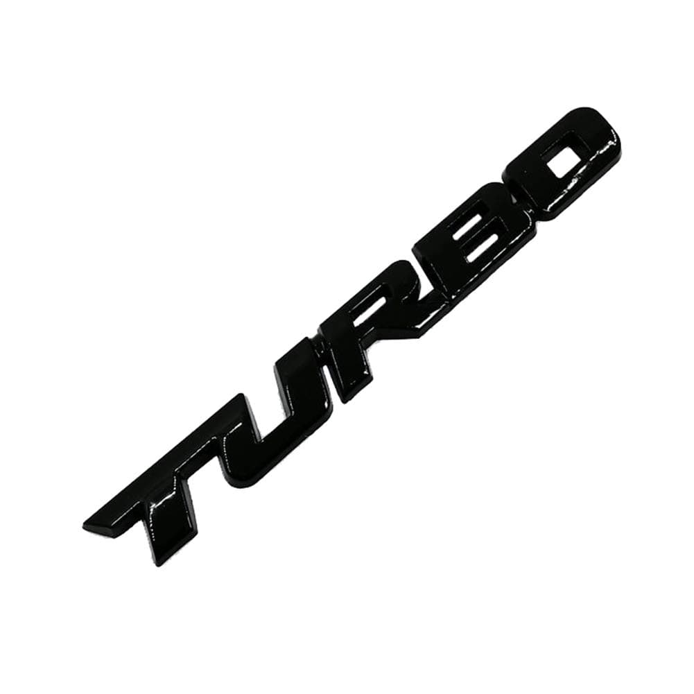 Dandeliondeme 3D Car Styling Metal TURBO Letters Emblem Sticker Rear Tailgate Badge Decor for Ford Mercedes-Benz BMW Volkswagen Passat Audi Diesel Convertible☆Black