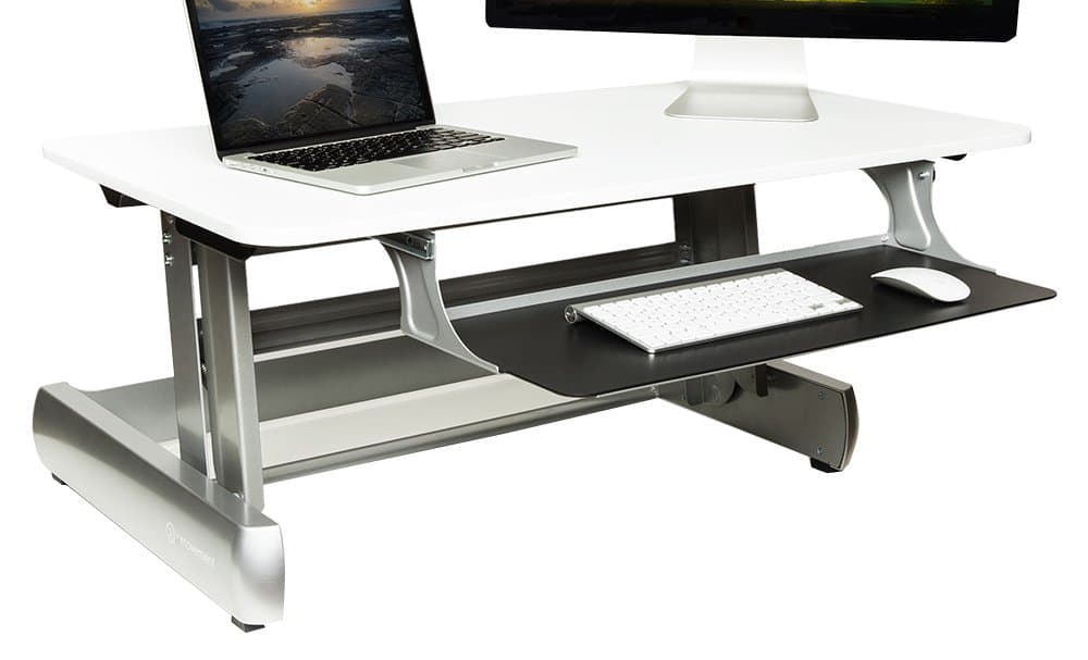 bebebao InMovement Standing Desk, Adjustable Heights for Sitting or Standing While You Work, White, 41 X 26