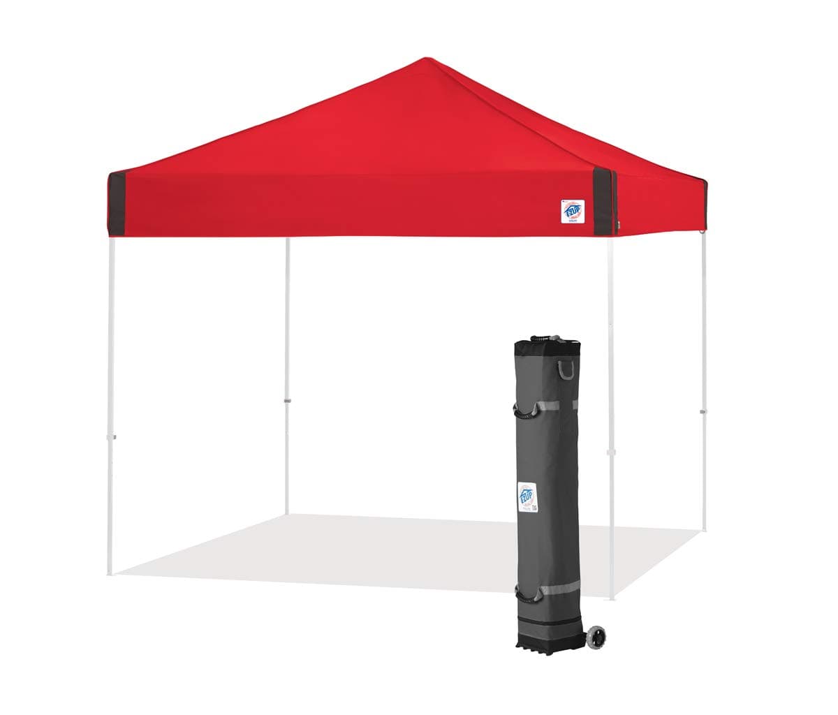Pyramid Instant Shelter Canopy, 10' x 10' with Wide-Trax Roller Bag & 4 Piece Spike Set, Punch