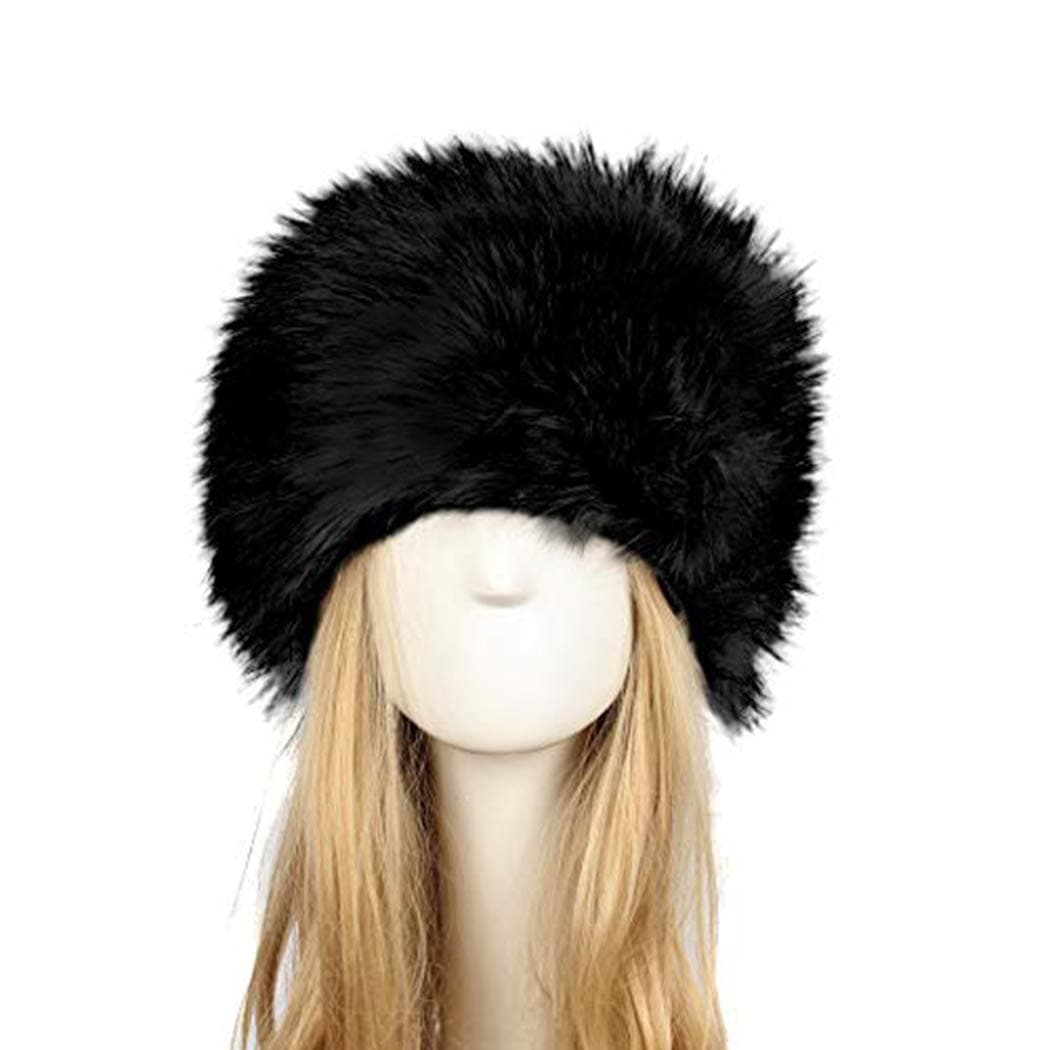 Old Dlrd Russian Hat,Winter Faux Fur Hats for Women,Warm Russian Cossack Style Hat for Ladies