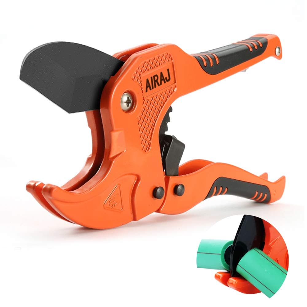 AIRAJPlastic Pipe Cutter, Ratchet PVC Pipe Cutter, Used for Cutting PEX, PVC and PPR Plastic Pipes, Suitable for Households, Maintenance Workers