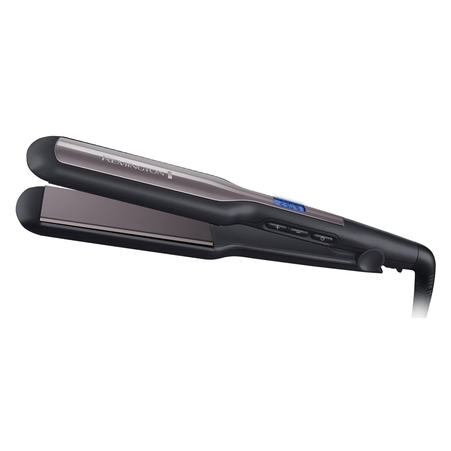 Remington Pro Ceramic Extra Wide Plate Hair Straighteners for Longer Thicker Hair, Digital Temperature Control S5525, BLACK