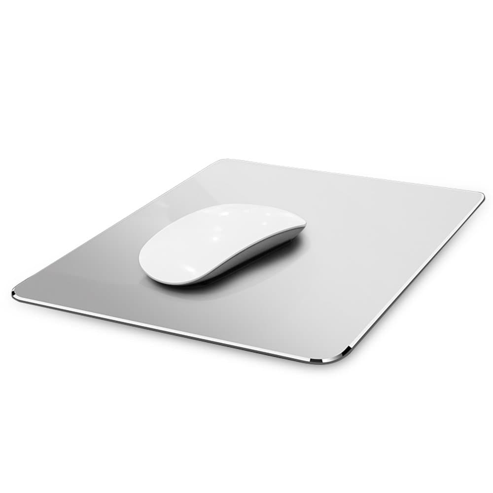 VAYDEER Hard Silver Metal Aluminum Mouse Pad Mat Smooth Magic Ultra Thin Double Side Mouse Mat Waterproof Fast and Accurate Control for Gaming and Office(Small Silver 9.05X7.08 Inch)