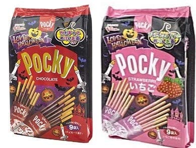 Pocky Biscuit Stick, Lovely Halloween Chocolate 4.48 Oz and Strawberry 4.13 oz